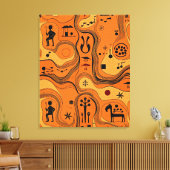 Tribale minimalistische etnische kunst canvas afdruk (Insitu (Woonkamer))