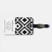 Tribale monogrammen van zwart-wit Aztec Bagagelabel (Achterkant horizontaal)