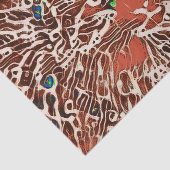 Tribale Native Abstracte Mosaic Tabby Cat Oranje A Tissuepapier (Detail)