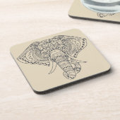 Tribale olifant Afrikaanse dierenkunst Bier Onderzetter (Linkerzijde)