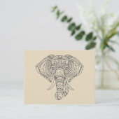 Tribale olifant Afrikaanse dierenkunst Briefkaart (Staand voorkant)