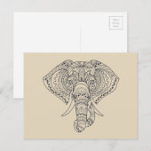 Tribale olifant Afrikaanse dierenkunst Briefkaart (Voorkant / Achterkant)