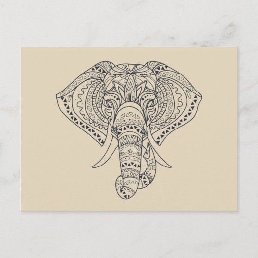 Tribale olifant Afrikaanse dierenkunst Briefkaart (Voorkant)