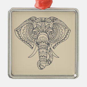 Tribale olifant Afrikaanse dierenkunst Metalen Ornament