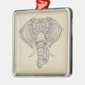 Tribale olifant Afrikaanse dierenkunst Metalen Ornament (Links)
