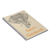 Tribale olifant Afrikaanse dierenkunst Notitieboek (Rechterzijde)