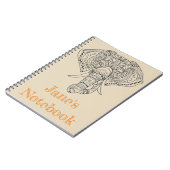 Tribale olifant Afrikaanse dierenkunst Notitieboek (Linkerzijde)