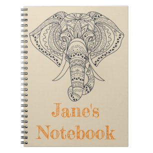 Tribale olifant Afrikaanse dierenkunst Notitieboek