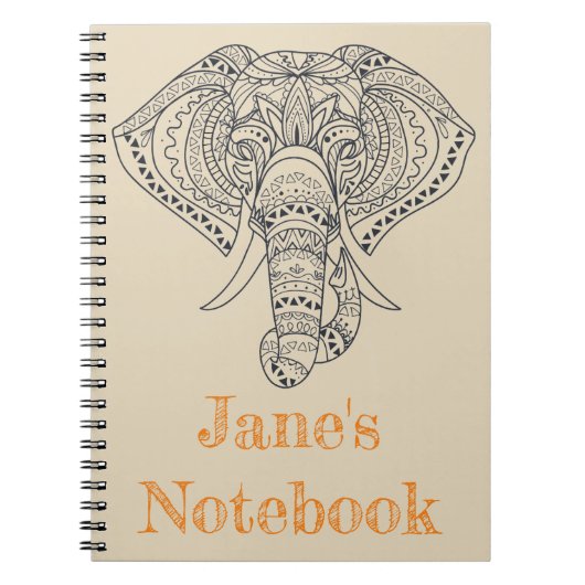 Tribale olifant Afrikaanse dierenkunst Notitieboek (Voorkant)