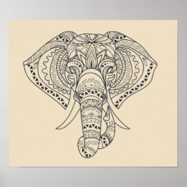 Tribale olifant Afrikaanse dierenkunst Poster