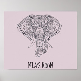 Tribale olifant Afrikaanse dierenkunst Poster