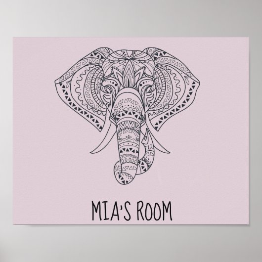 Tribale olifant Afrikaanse dierenkunst Poster (Voorkant)