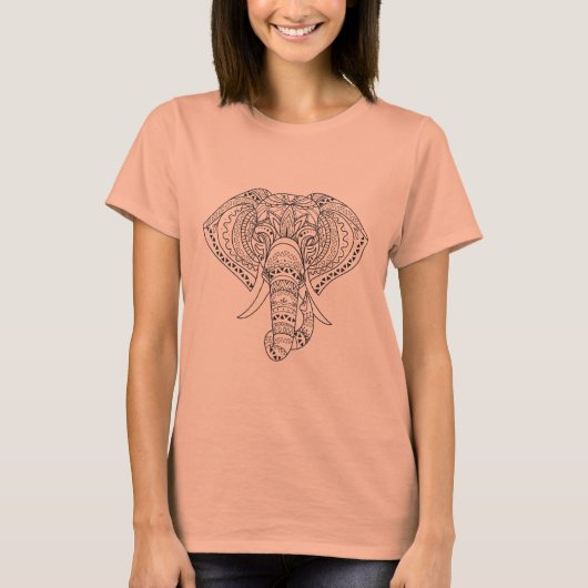 Tribale olifant Afrikaanse dierenkunst T-shirt (Voorkant)