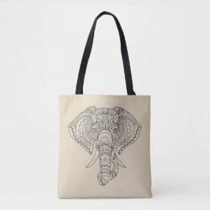 Tribale olifant Afrikaanse dierenkunst Tote Bag