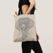 Tribale olifant Afrikaanse dierenkunst Tote Bag (Dichtbij)