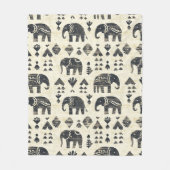 Tribale Olifant Boho Patroon (1) Fleece Deken (Voorkant)