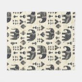 Tribale Olifant Boho Patroon (1) Fleece Deken (Voorkant (Horizontaal))