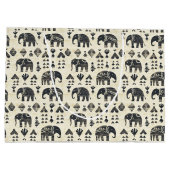 Tribale Olifant Boho Patroon (1) Groot Cadeauzakje (Achterkant)