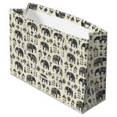 Tribale Olifant Boho Patroon (1) Groot Cadeauzakje (Achterkant Gekanteld)