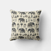 Tribale Olifant Boho Patroon (1) Kussen (Achterkant)