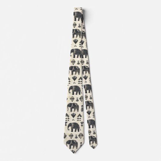 Tribale Olifant Boho Patroon (1) Stropdas (Voorkant)