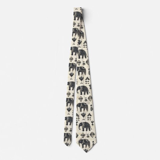 Tribale Olifant Boho Patroon (1) Stropdas (Achterkant)