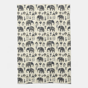 Tribale Olifant Boho Patroon (1) Theedoek