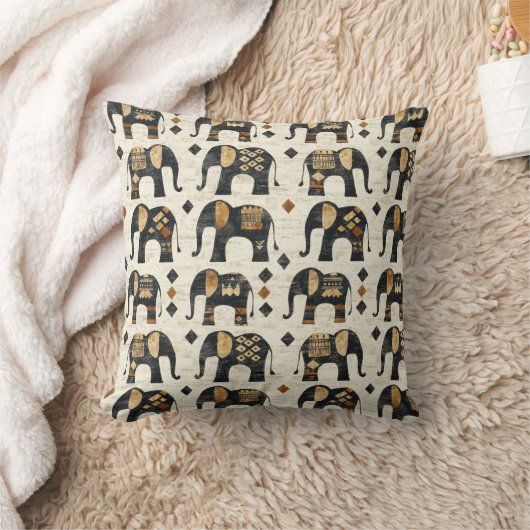Tribale Olifant Boho Patroon (2) Kussen (Deken)