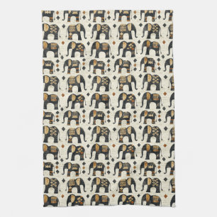 Tribale Olifant Boho Patroon (2) Theedoek