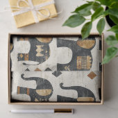 Tribale Olifant Boho Patroon (2) Tissuepapier (Geschenk)