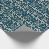 Tribale olifant & bomen cadeaupapier (Hoek)