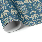 Tribale olifant & bomen cadeaupapier (Rol Hoek)