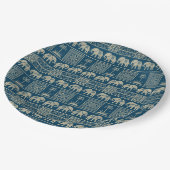 Tribale olifant & bomen papieren bordje (Gekanteld)