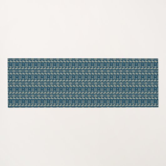 Tribale olifant & bomen yogamat (Achterkant (horizontaal))