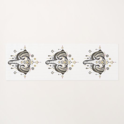 Tribale olifantenafbeelding yoga mat (Achterkant (horizontaal))