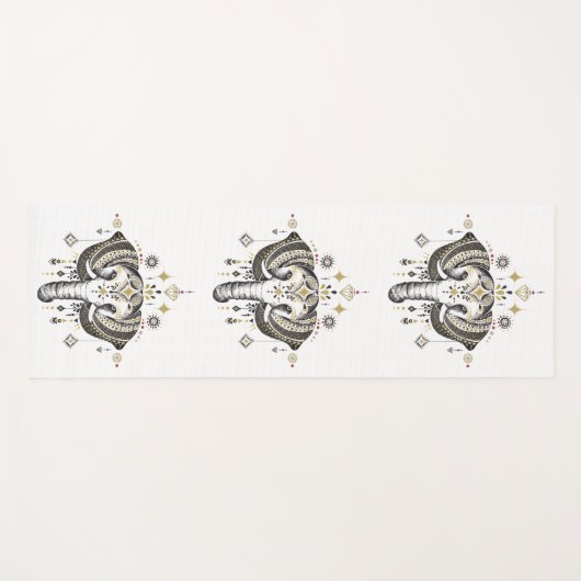 Tribale olifantenafbeelding yoga mat (Voorkant (horizontaal))