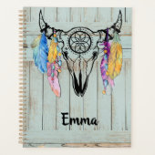 Tribale orox schedel met Waterverf kralen Planner (Voorkant)