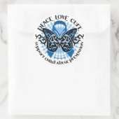 Tribale over preventie van kindermisbruik ronde sticker (Tas)