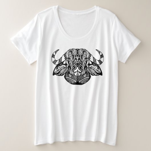 Tribale Ox Grote Maat T-shirt (Design voorkant)