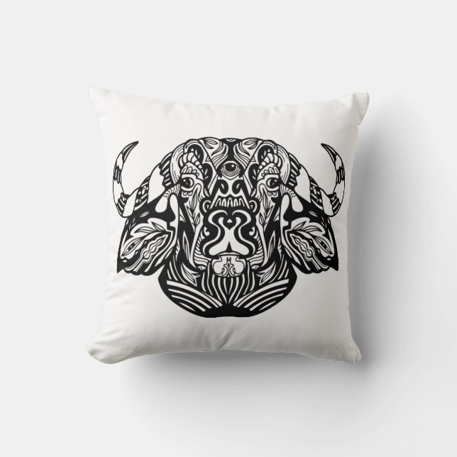 Tribale Ox Kussen (Voorkant)