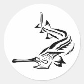 Tribale paddlefish & Rostrum Ronde Sticker (Voorkant)
