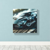 Tribale pantser drift auto drift racen kunst canvas afdruk (Insitu (Houten vloer))