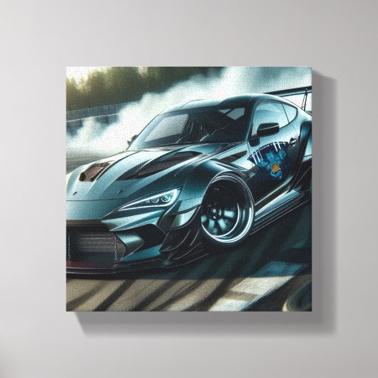Tribale pantser drift auto drift racen kunst canvas afdruk (Voorkant)