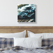 Tribale pantser drift auto drift racen kunst canvas afdruk (Insitu (Slaapkamer))