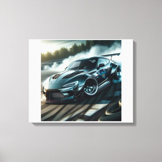 Tribale pantser drift auto drift racen kunst canvas afdruk (Voorkant)