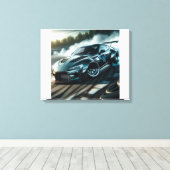 Tribale pantser drift auto drift racen kunst canvas afdruk (Insitu (Houten vloer))