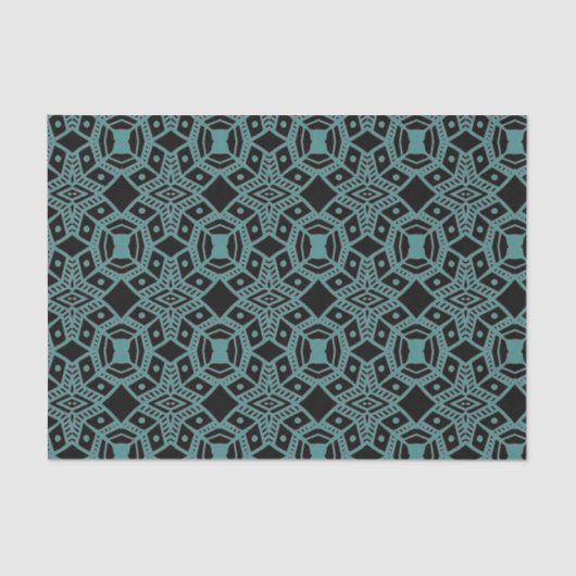 Tribale Pareltjes - Papier voor zwart en Blauwgroe (Voorkant)