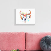 Tribale patroon en bull Skull Canvas Afdruk (Insitu (Woonkamer))