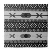 Tribale patroon zwart-wit - zuidwest Aztec Tegeltje (Voorkant)