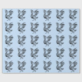 Tribale pelicaanse kunst op blauw cadeaupapier (Vlak)